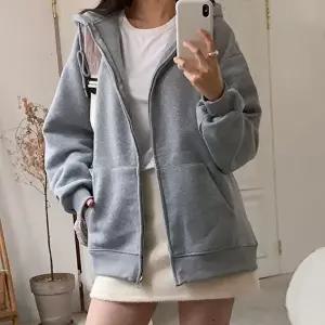 [옷자락]여자 개강룩 데일리룩 포켓 빅사이즈 무지 후드집업