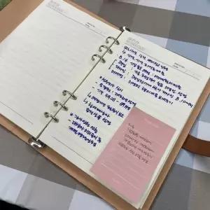 P1 데일리 6공 A5 만년 다이어리 노트 브라운