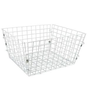 성인용 세발자전거용 대용량 방수 후방 화물 바구니 - 화이트 스틸 유니버설