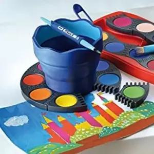 미술 물통 블루 색상 자바라 아트 용품 물병