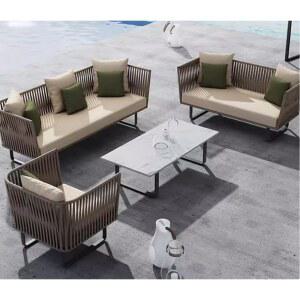 라탄 소파 루프탑 카페 1인 가구 라탄의자 구성품 비치 쇼파 실내 펜션 테라스 야외