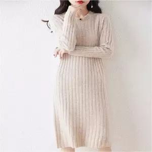 여성 니트 미디기장 원피스 골지 원피스 겨울 이너 4색