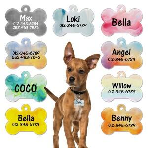 맞춤형 컬러 패턴 이름 태그 인쇄 애완 동물 ID 이름, 개 고양이 강아지 맞춤형 개 목걸이 태그 펜던트 목