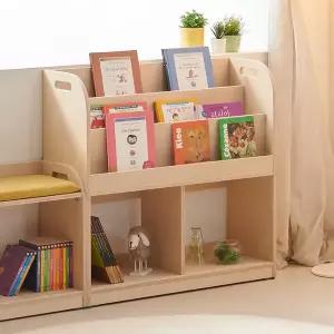 [비앙스] 하이드웰 자작원목 전면책장 800 유아책장 교구장