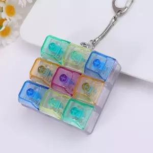 초코링샵 캔디투명 9구 키캡키링, 스트레스해소,키보드클리커키링