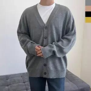 남성용 오버핏 베이직 니트 가디건 WFLN0SW