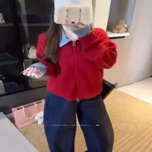 여자재킷 데님 빈티지 니트 코트 페이크 투피스 가을 겨울 원템4