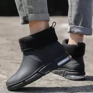 [라일리] Rly 남성 퍼안감 레인 부츠 블랙 1P 방한 첼시 장  44669399)