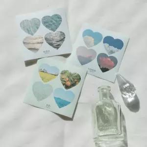 다꾸 하트 스티커 4pcs 5장 세트 [15종 빈티지 고양이 꽃 감성 다이어리 데코 포인트]