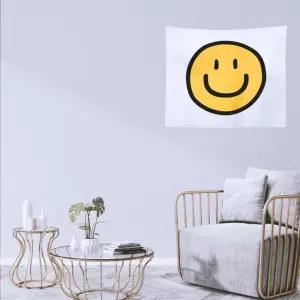 벽 포스터 가리개 패브릭 스마일 플라워 천