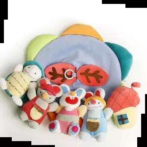 봉제모빌 토끼와거북이 신생아 컬러모빌 봉제인형 딸랑이