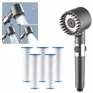 필터 샤워헤드 마사지 필터5개 비누 + 샴푸 목욕용품 초강력