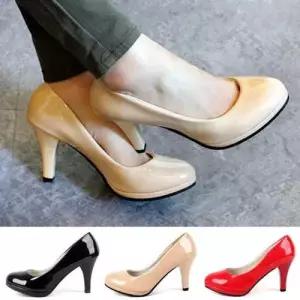 여성구두기본펌프스 여자하이힐 에나멜 8.5cm 스테디 WFJU85K