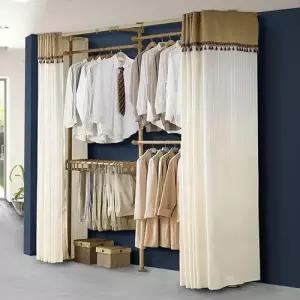 3005호 커튼 옷걸이 수납 조립식행거 드레스룸 시스템 W014027