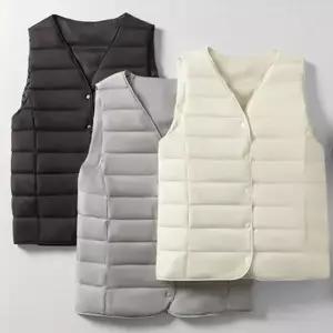 경량 브이넥 패딩 조끼 방한 보온 누빔 베스트