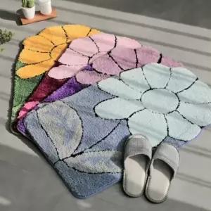 부드러운 극세사 빅플라워 발매트