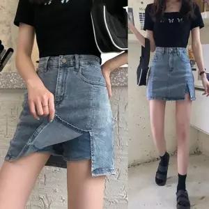 스판 트임 데님 스커트 치마바지 HH-A48