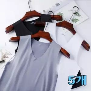 남성 여름 아이스 러닝셔츠 무봉제 나시 쿨 런닝 5개