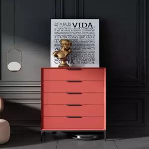 인테리어서랍장 침실 드레스룸 모던 안방 수납장 5단 컬러 서랍장