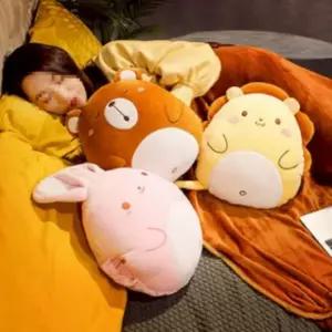 레져 동물모양 난방 겨울용품 캐릭터 쿠션담요 1SET 모포 판촉물 학생 방한 캠핑
