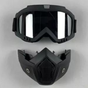 미러실버 분리형 고글 방풍 안면 마스크 보호 커버 라이더 오토바이 눈 바람막이