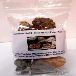 록하운드의 퍼스트 초이스 록 텀블러 젬 리필 키트 - 뉴멕시코 멀티 컬러 페이즐리 아가이트 러프 8온스