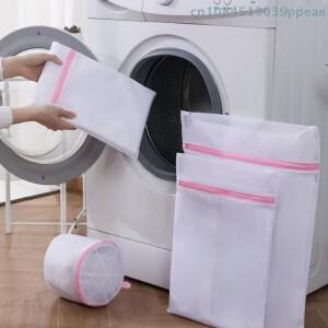 3개 세트 메쉬 세탁망 거친 망사 지퍼형 가방 더러운 옷 속옷 정리 파우치 세탁기용