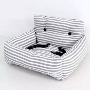 카시트 스트라이프 1P 그레이 방석 차량 강아지 애견