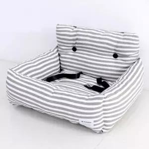 카시트 스트라이프 1P 그레이 방석 차량 강아지 애견