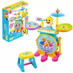 유아 아기상어 드럼 피아노 마이크 의자 악기 장난감 아동 음악 어린이 키즈 아이
