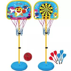 유아 아기상어 높이조절 스탠드 농구골대 자석 다트판 어린이완구 아동장난감