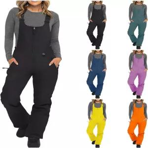 여성 스노우 턱받이 방수 단열 겨울 따뜻한 방풍 스노보드 바지 야외 스키 점프수트