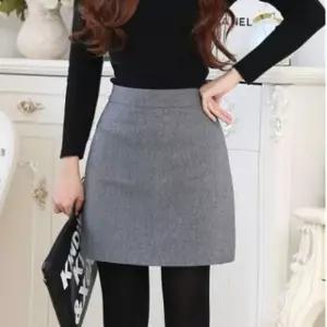 키밍 겨울 여자 모직 A라인 치마 기본 스커트