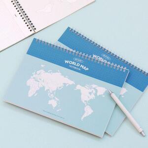 [2개구성] 인디고 세계사 블루 학용품 혼자공부 문구 세계 노트 공책 B5 캐릭터 지도 LWFFXMF1