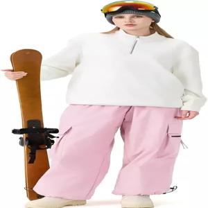 리우이옐 여성 스노우 팬츠 배기 스노보드 카고 스키 방수 방풍 루즈핏 겨울 보온 히킹