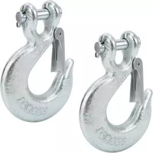AUCELI 2PCS 1 /4인치 안전 체인 후크 자동차 등급 12600파운드 70 단조 스틸 클레비스 슬립 트레일러