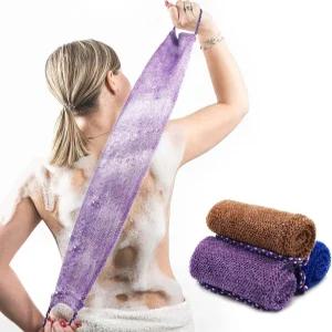 닥터페디 손잡이가 달린 아프리카 네트 스펀지 3피스 각질 제거용 워시 천 목욕 바디 백 스크러버 샤워