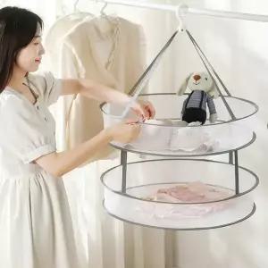 세탁 건조망 의류 접이식 대형 세탁망 원형 건조대 (WFJUXMC)