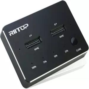 RIITOP 듀얼 NVMe SSD 도킹 스테이션 외장 M.2 SSD에서 USB-C 리더(오프라인 클론)