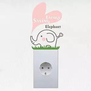 코끼리 스위치스티커 시트지 벽장식 W026905