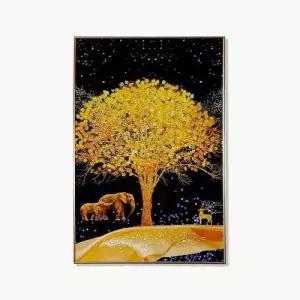 돈들어오는 황금나무 사슴 거실 행운 코끼리 액자 WFLNV26