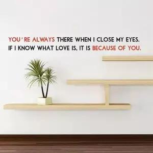 Because of YOU 레터링스티커 시트지 벽지 포인트 W356377