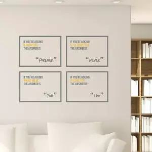 4개의 사랑 레터링스티커 시트지 벽지 포인트스티커 W356371