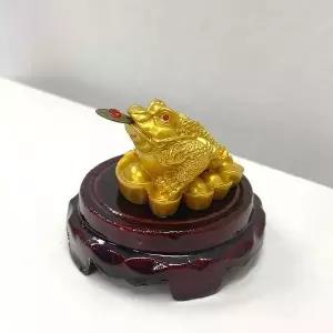 돈 ZLC207U0 들어오는 재물 금두꺼비 받침 세트 황금색