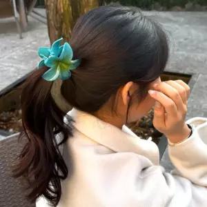 프리미엄 하와이꽃 오션블루 안집게핀 기획상품 집게핀