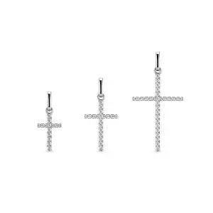 [도로시] 18k 모던 랩 다이아몬드 십자가 펜던트(소)