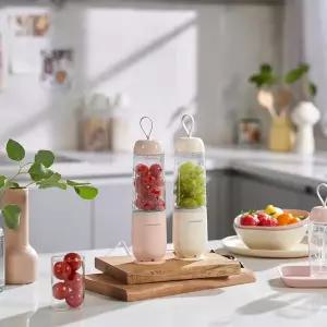 [에버홈]알약 미니 믹서기 1+1 크림 핑크 총2개