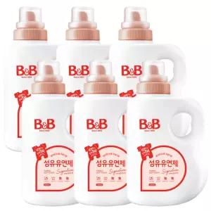 비앤비 유아 섬유유연제 시그니처 자스민&로즈향 본품 1500ml X6개