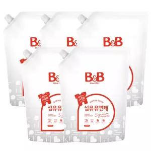 비앤비 유아 섬유유연제 시그니처 베리가못&자몽향 리필 1500ml X5개