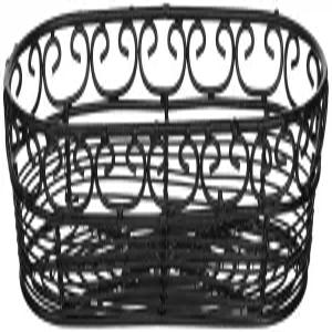 테이블크래프트 BK21709 타원형 바구니 9인치 x 4인치 2인치 하트 모양 루프가 있는 블랙 메탈 빵 과일